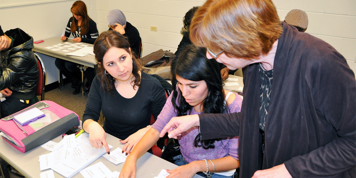 ESL Teacher with students