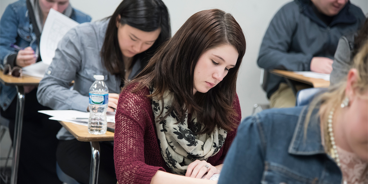 AACC student in classroom setting.